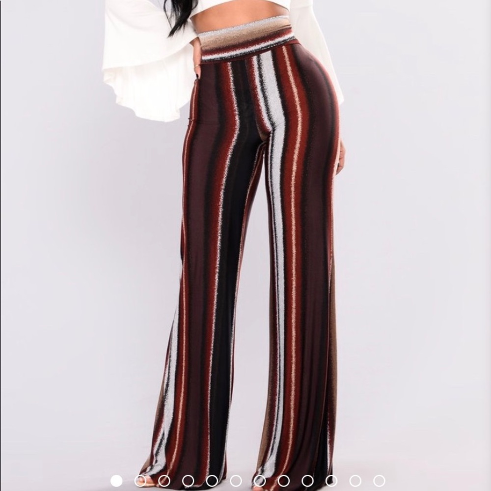 Wavy Babe Striped Pants -Red Mutli